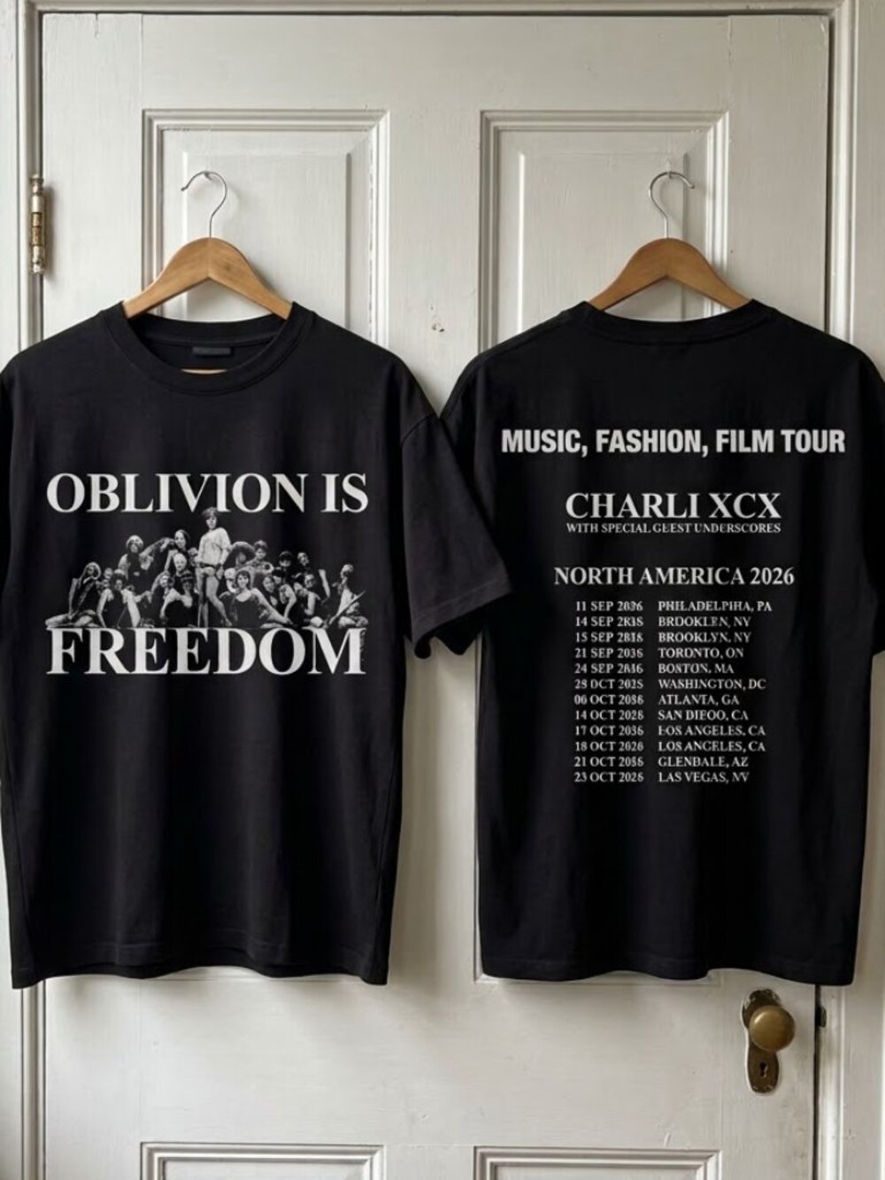 Oblivion Is Freed, Charli XCX Music,Fashion,Film North America 2026 Tour T-shirt